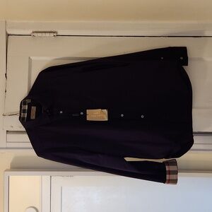 Mens Burberry dress shirt- Dark Purple, Large
